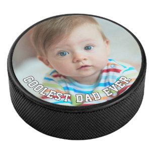 Palet De Hockey Première Fête des Pères Papa le Plus Cool Bébé Pho