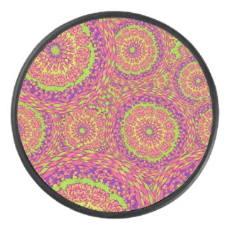 Palet De Hockey Psychedelic Neon Mandala Swirl Pattern
