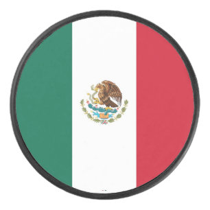 Palet De Hockey Puce de hockey patriotique avec drapeau du Mexique
