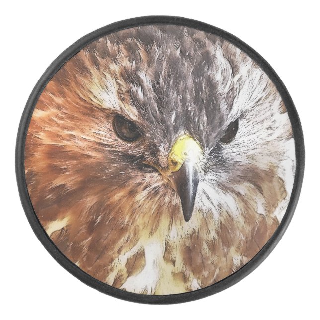 PALET DE HOCKEY ROUGE TAILLÉ HAWK (Devant)