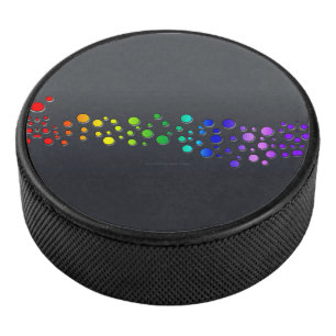 Palet De Hockey SlipperyJoe aime les bulles rouge orange jaune ver