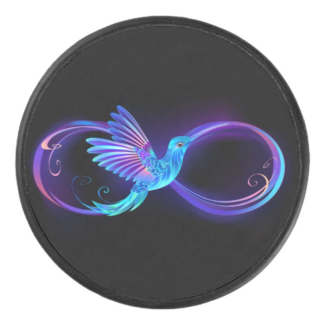 Palet De Hockey Symbole de Neon Infinity par Glowing Hummingbird (Devant)