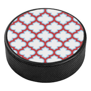 Palet De Hockey Trellis blanc et rouge, treillis, Quatrefoil