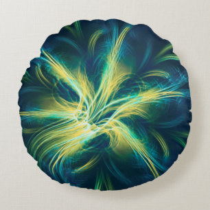 Palette bleue fractée Coussin ronde