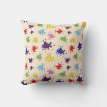 Palette d'artiste Tache d'encre Coussin éclaboussu