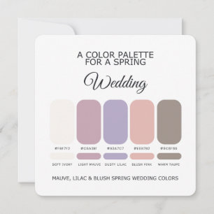 Palette de Mariage de Printemps 2026 Carte