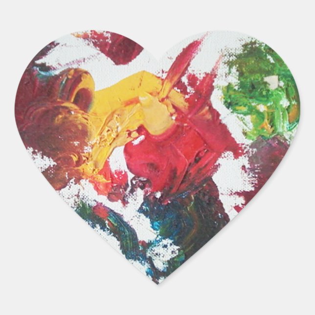 Palette de peinture à l'huile dans Sticker rouge (Devant)