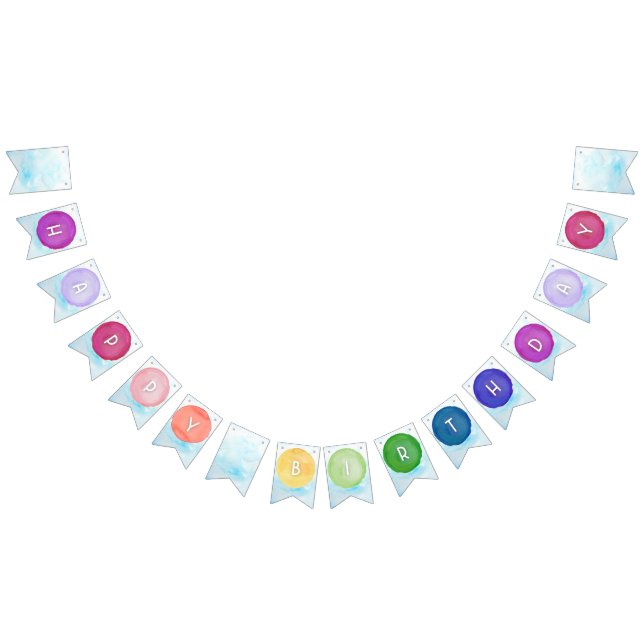 Palette de peinture aquarelle Bannière d'anniversa (Tout)