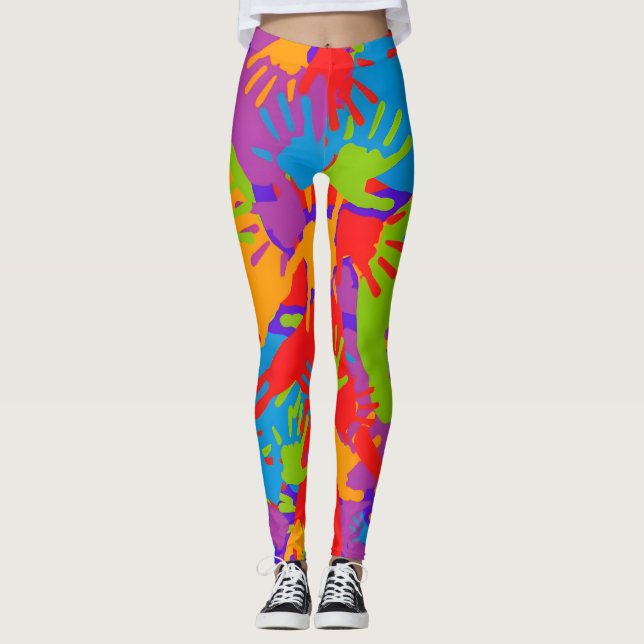 "Palette der Aufdrucke: Erforschung des farbenfroh Leggings (Vorderseite)