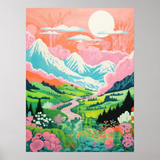 Palette der Natur: Blüten im Hochland Poster (Vorne)