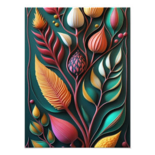 Palette der Natur: Lebendige Collage von Blume Fotodruck