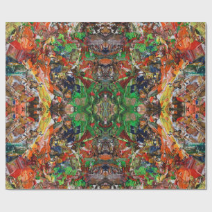 Palette des Künstlers: Expressives Farbauftrag-Mus Geschenkpapier