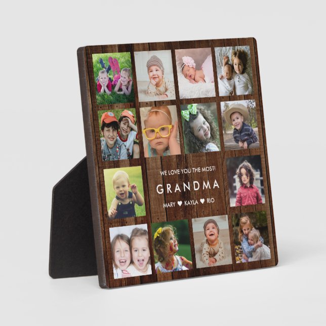 Palettenwald Wir Liebe Sie Oma 14 FotoCollage Fotoplatte (Vorderseite)