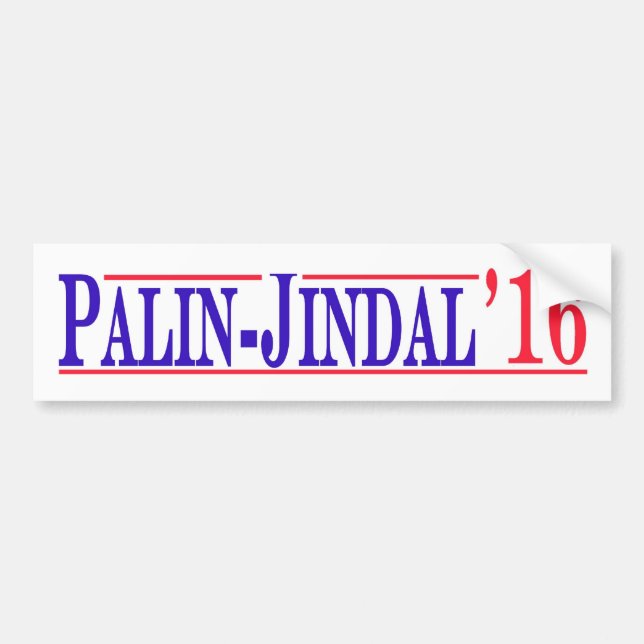Palin - Jindal 2016! Autoaufkleber (Vorne)