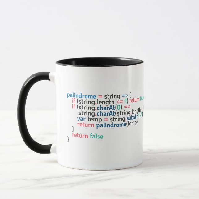 Palindrome Programmcode Snippet Tasse (Links)