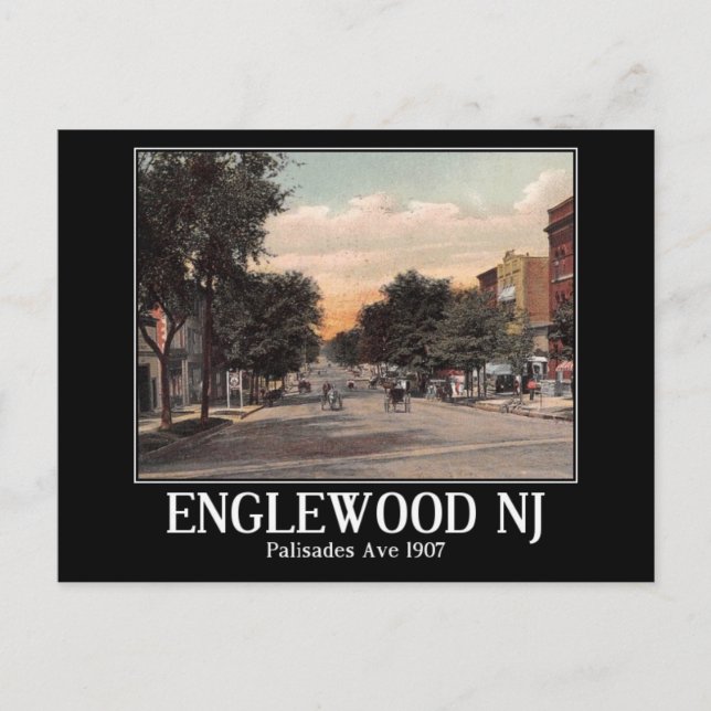 Palisades Ave, Englewood, NJ Vintag Postkarte (Vorderseite)