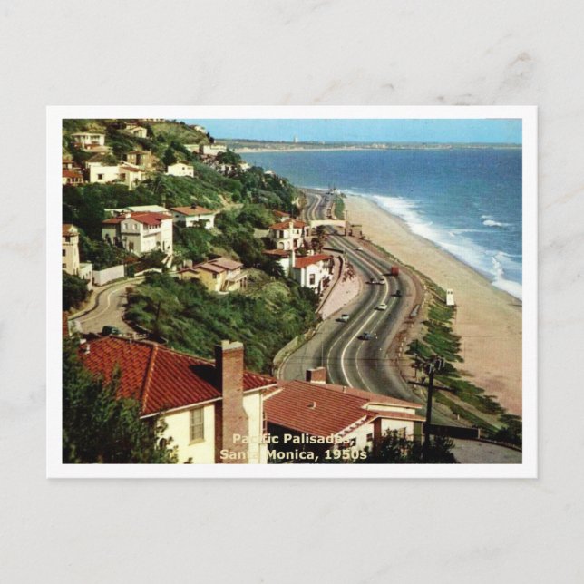 Palisades Pacific, Santa Monica CA 1950s Postkarte (Vorderseite)