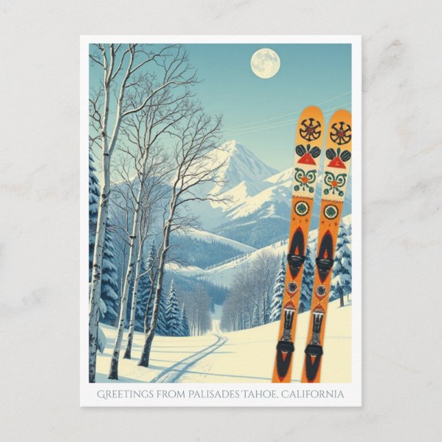 Palisades Tahoe California Skiurlaub Postkarte (Vorderseite)