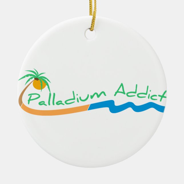 Palladium-Süchtig-Weihnachtsverzierungs-Logo Keramik Ornament (Vorne)