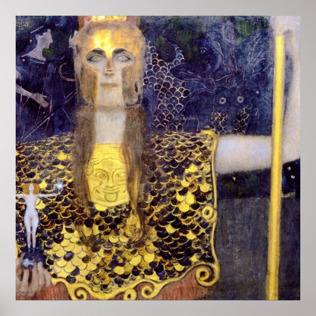 Pallas Athena, Gustav Klimt Poster (Vorne)