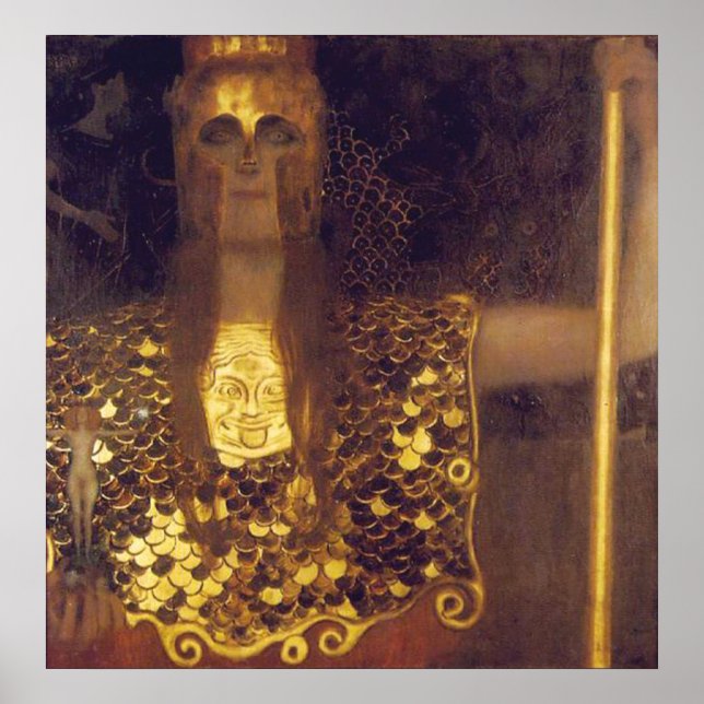 Pallas Athena von Gustav Klimt Poster (Vorne)