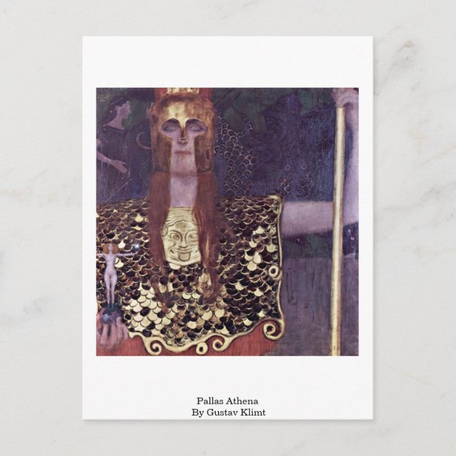 Pallas Athena von Gustav Klimt Postkarte (Vorderseite)