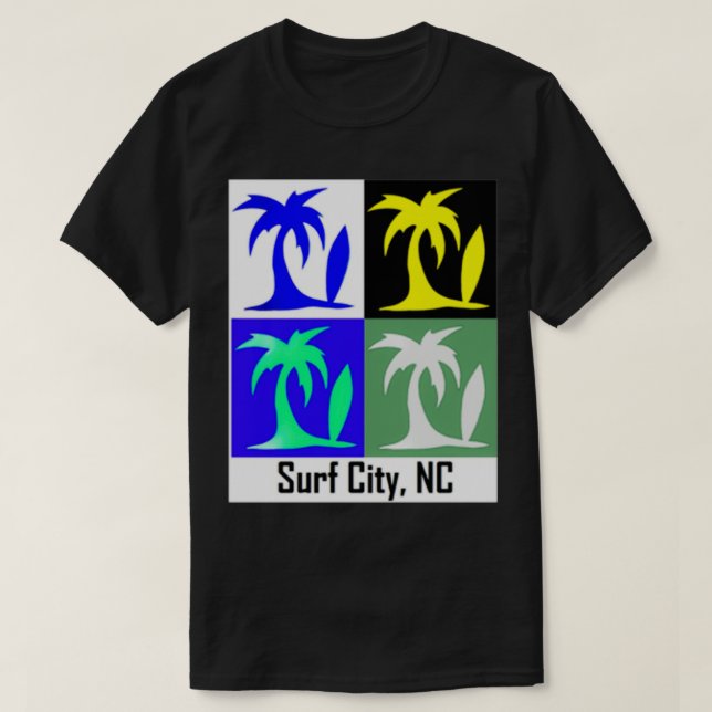 Palm and Surf Surf City NC T-Shirt (Design vorne)