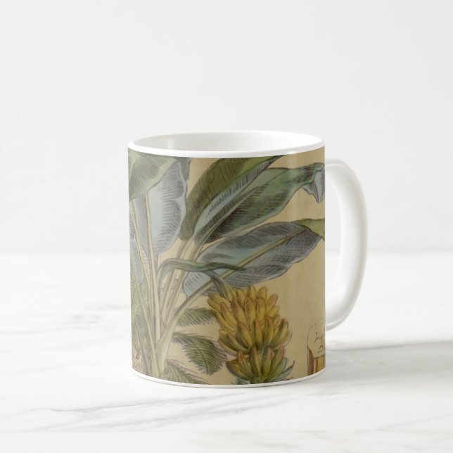 Palm Antique Tropical Frucht Botanische Kunst Kaffeetasse (VorderseiteRechts)