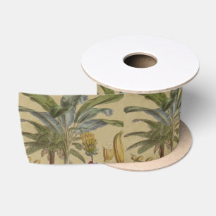Palm Antique Tropical Frucht Botanische Kunst Satinband