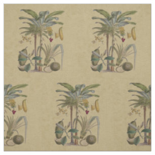 Palm Antique Tropical Frucht Botanische Kunst Stoff