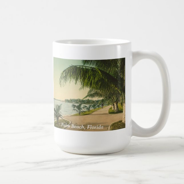 Palm Beach 1898 Vintag Florida Szene Kaffeetasse (Rechts)