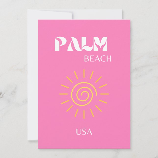 Palm Beach, Art der Reise, Preppy, Pink Dankeskarte (Vorderseite)