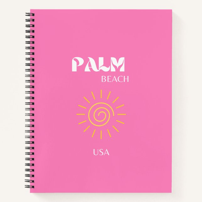 Palm Beach, Art der Reise, Preppy, Pink Notizbuch (Vorderseite)