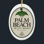 Palm Beach bei Verzierung 100 Keramikornament<br><div class="desc">Feiern des Centennial der Vereinigung von der Stadt des Palm Beach,  Florida. Wintererholungsort Henrys Flaglers drehte Paradies für High Society,  hohe Art und hohes Leben.</div>