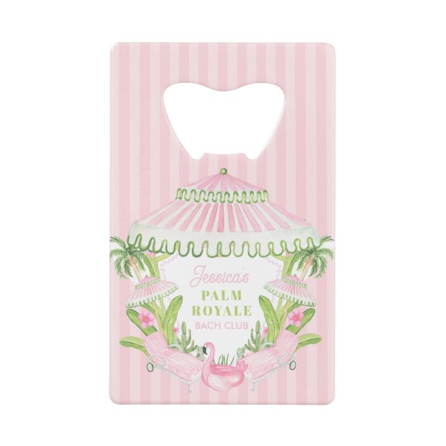 Palm Beach Cabana Bach Club | Bachelorette  Geldbeutel Flaschenöffner (Vorderseite)