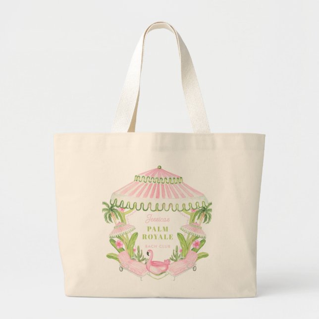 Palm Beach Cabana Bach Club | Bachelorette  Jumbo Stoffbeutel (Vorne)