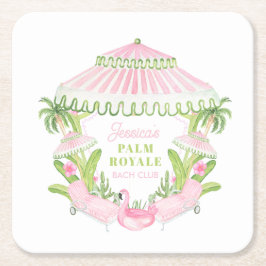 Palm Beach Cabana Bach Club | Bachelorette  Rechteckiger Pappuntersetzer