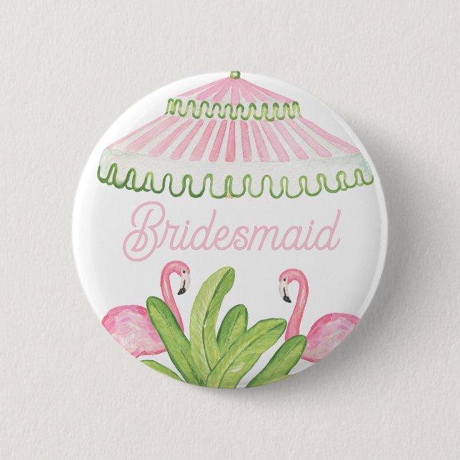 Palm Beach Cabana Bach Club | Bridesmaid Button (Vorderseite)