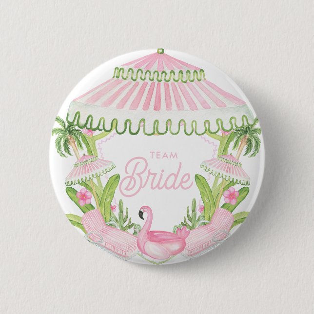 Palm Beach Cabana Bach Club | Team Braut Button (Vorderseite)