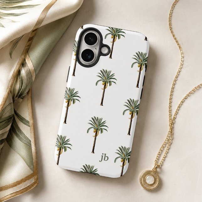 Palm Beach Chic Resort Stilvolles Monogramm iPhone 16 Hülle (Von Creator hochgeladen)