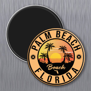 Palm Beach Florida Palm Tree Beach Vintage Travel Magnet