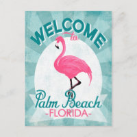 Palm Beach Florida Pink Flamingo - Vintag Retro T