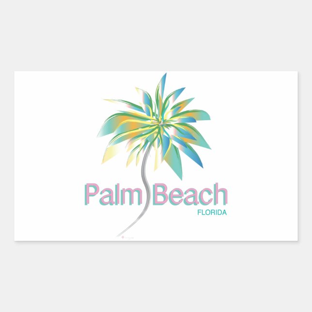 Palm Beach, Florida Rechteckiger Aufkleber (Vorderseite)