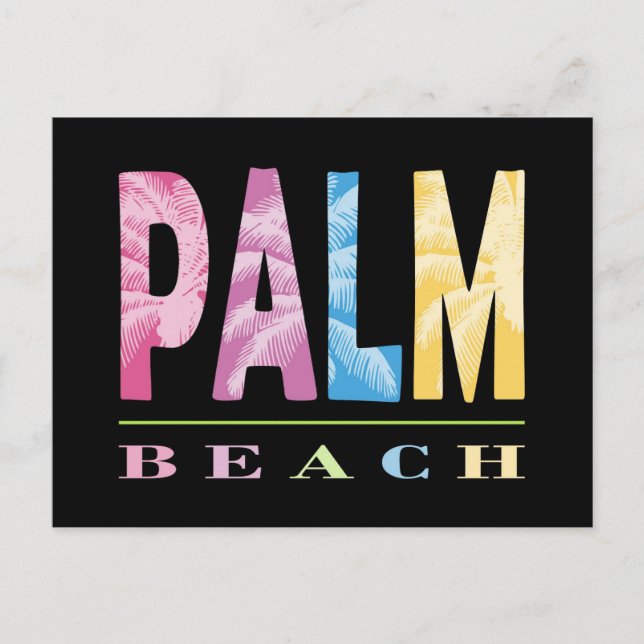 Palm Beach Florida Tropical Travel Postkarte (Vorderseite)