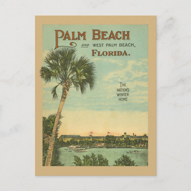 Palm Beach Florida Vintager Tourismus Postkarte (Vorderseite)