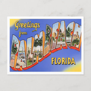 Palm Beach, Floride Vintage Big Letters Carte post