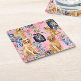 Palm Beach Golden Retrievers Ginger Jar Rechteckiger Pappuntersetzer