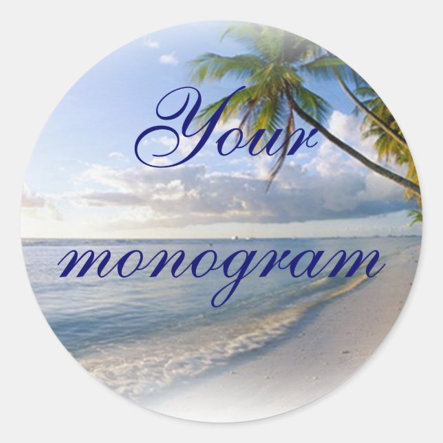 Palm Beach Hochzeiten Thema Umschlag Aufkleber Lab (Vorderseite)