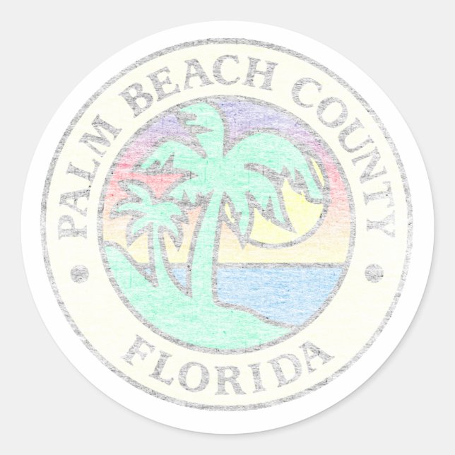 Palm Beach Landkreis Runder Aufkleber (Vorderseite)
