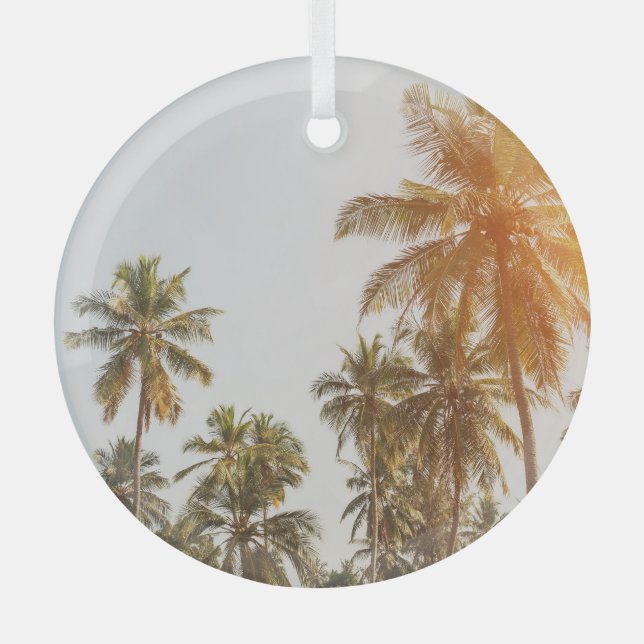 Palm Beach Landschaftliche Aussicht Ornament Aus Glas (Vorderseite)